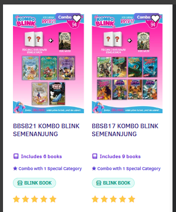 Senarai kombo BBSB dalam hasil carian